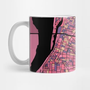 Memphis Map Pattern in Purple & Pink Mug